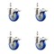 Service Caster 4 Inch 316SS Blue Polyurethane Wheel Swivel 10mm Stem Caster Set Lock Brake SS316TSTTL20S414-PPUB-BLUE-M1015-4 - alternate 1
